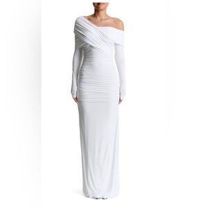 Naked Wardrobe White One-Shoulder Dress